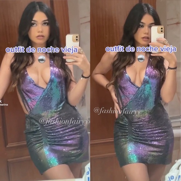 NWT Zara Shiny Halter Mini Dress - Picture 6 of 11